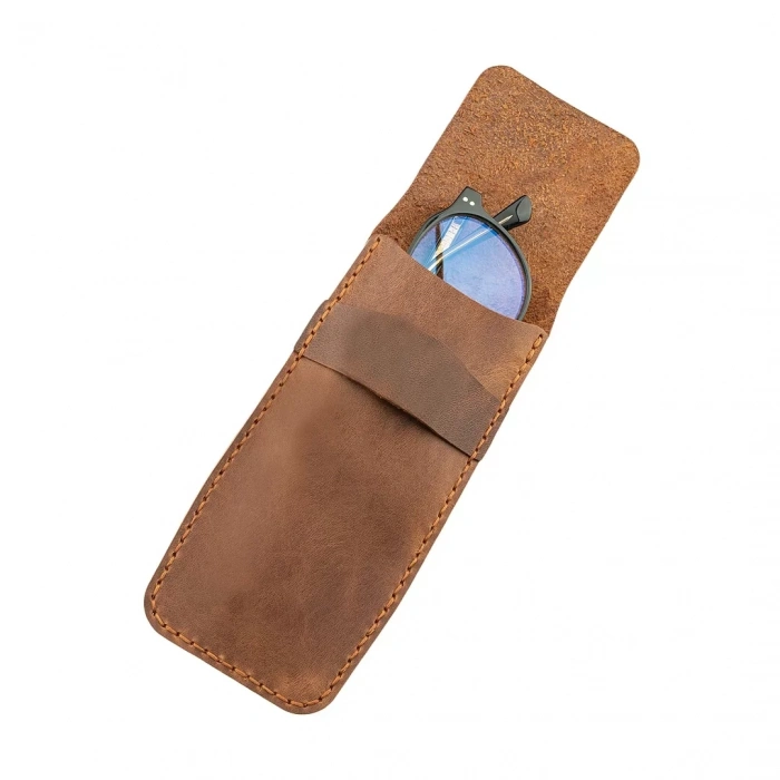 İsme Özel Çok Amaçlı Aksesuar Kılıfı - %100 Rainbow Deri - AK01002 - Kahverengi