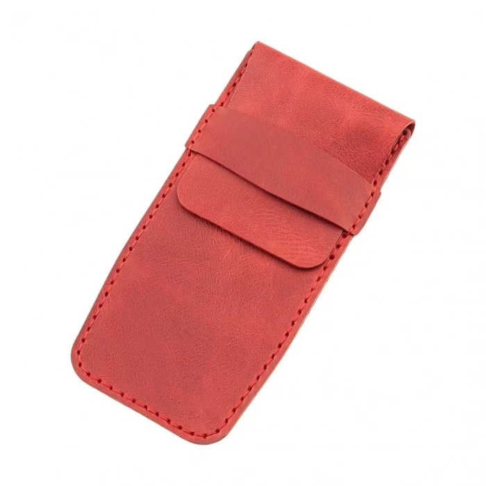 İsme Özel Çok Amaçlı Aksesuar Kılıfı - %100 Rainbow Deri - AK01002 - Kırmızı