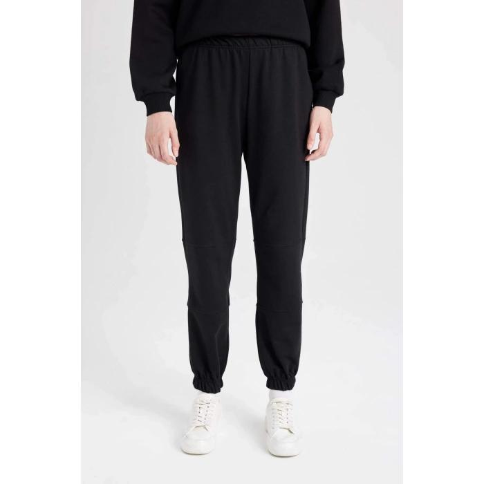 Jogger Eşofman Altı Beli Paçası Lastikli Cepli Uzun Boy Basic Düz D6646AX24WN