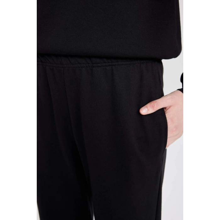 Jogger Eşofman Altı Beli Paçası Lastikli Cepli Uzun Boy Basic Düz D6646AX24WN