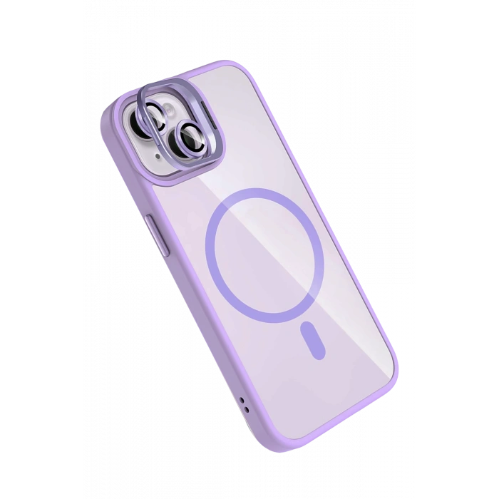 Joko Apple iPhone 14 Remim Lensli Magsafe Standlı Kapak - Lila