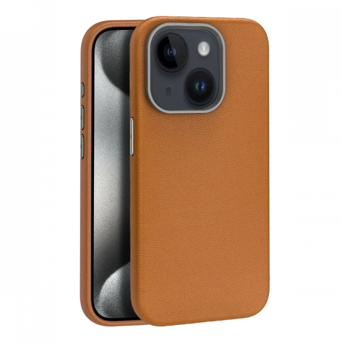 Joko iPhone 15 Kılıf Wonder Deri Magsafe Kapak - Kahverengi