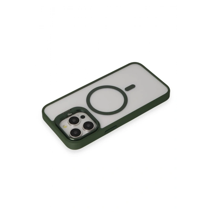 Joko iPhone 15 Pro Max Kılıf Roblox Lens Magsafe Standlı Kapak - Koyu Yeşil