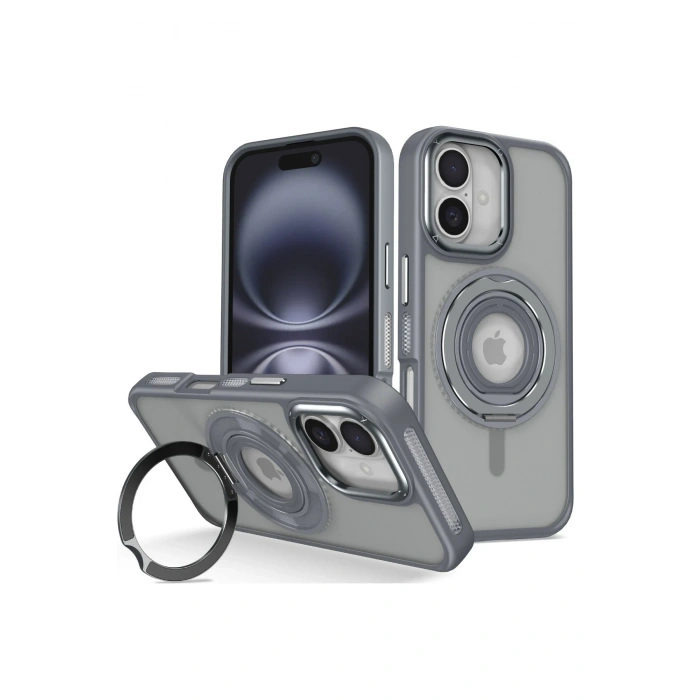Joko iPhone 16 Banza Magsafe Standlı Kapak - Titan Gri