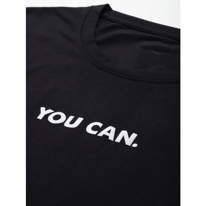 KADIN BASKILI OVERSİZE T-SHİRT - SİYAH