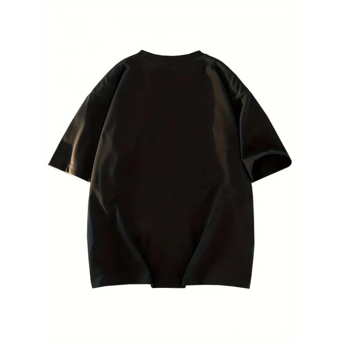 Kadın Eğlenceli Harf NY Baskılı Bisiklet Yaka Tişört - Rahat Polyester, Makinede Yıkanabilir - Yaz ve Fitness için Mükemmel, Yuvarlak Yaka - Siyah