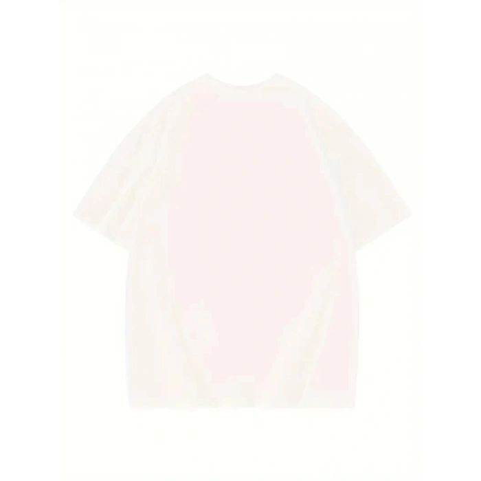 Kadın Eğlenceli Harf NY Baskılı Bisiklet Yaka Tişört - Rahat Polyester, Makinede Yıkanabilir - Yaz ve Fitness için Mükemmel, Yuvarlak Yaka- Beyaz