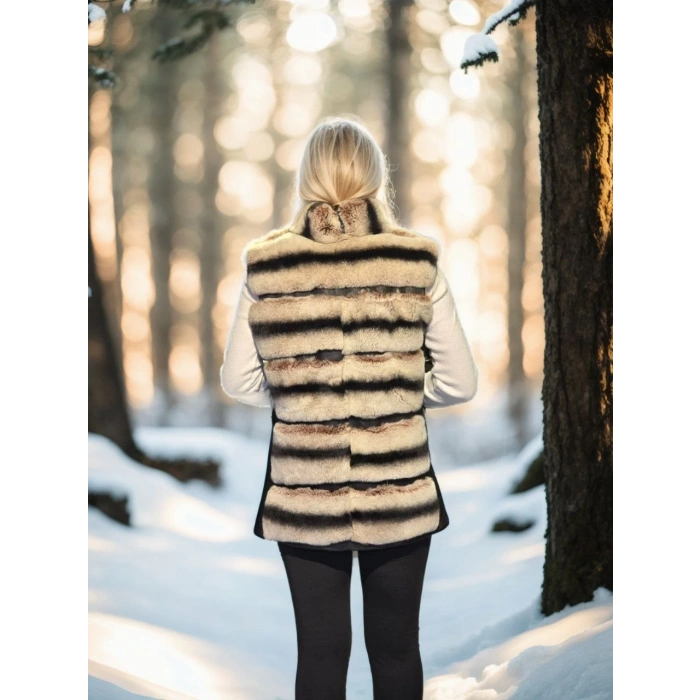 KADIN KOLSUZ HAKİKİ DERİ KÜRK - SİYAH