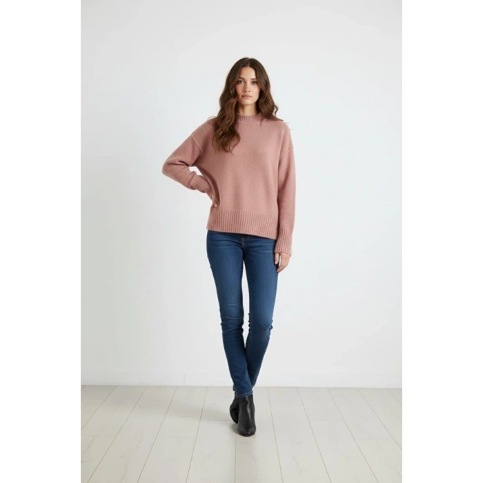 kadın salaş geniş kalıp oversize kışlık uzunkol kazak