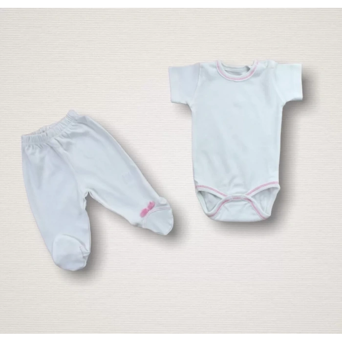 Kalpli Uçan Balon Nakışlı  10Lu Zıbın Takımı Hastane Çıkışı Ekru