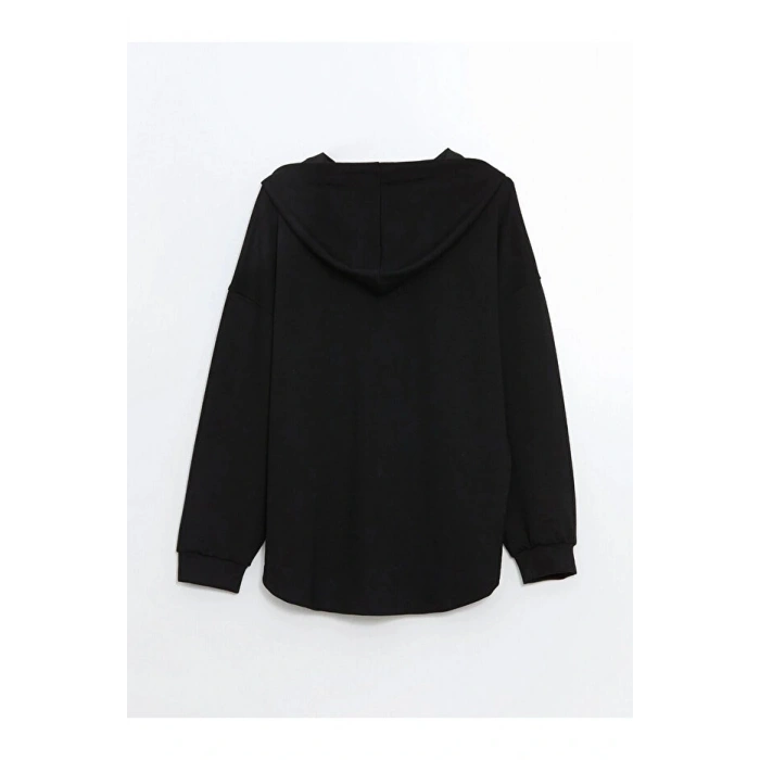 Kapüşonlu Oversize Kadın Fermuarlı Sweatshirt