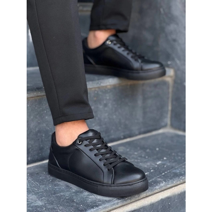 KB-BX1  Kuback Siyah Cilt Yüksek Siyah Taban Günlük Erkek Ayakkabı