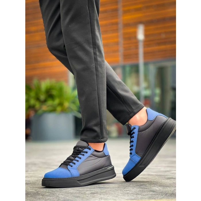 KB-X46 Kuback Siyah Sax Mavi Yüksek Siyah Taban Günlük Spor Ayakkabı