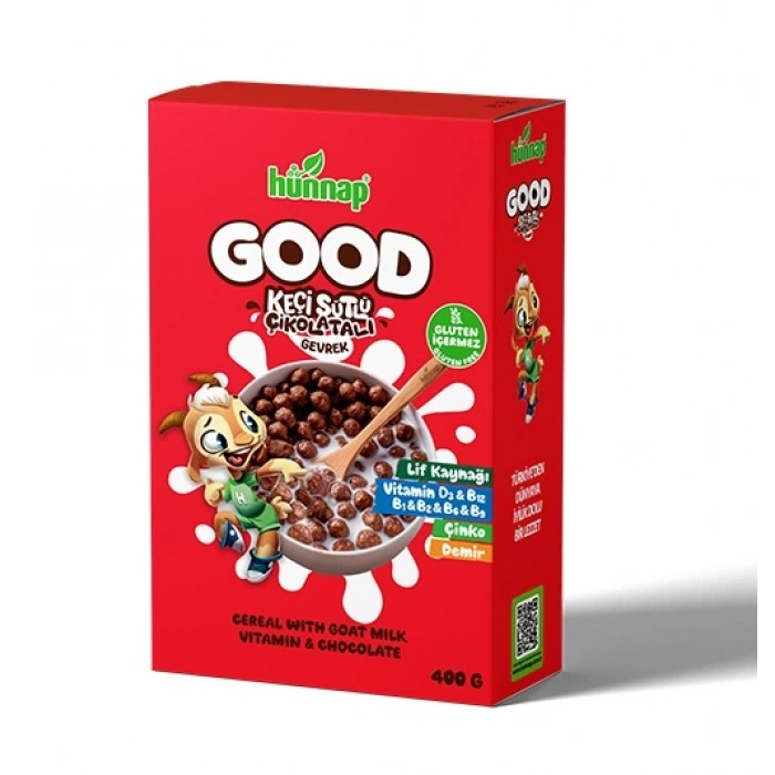 Keçi Sütlü Çikolata ve Vitamin Tahıllı Glutensiz Gevrek 400 Gr