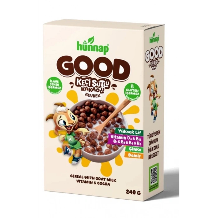 Keçi Sütlü Kakao ve Vitamıin Tahıllı Glutensiz Gevrek 240 Gr