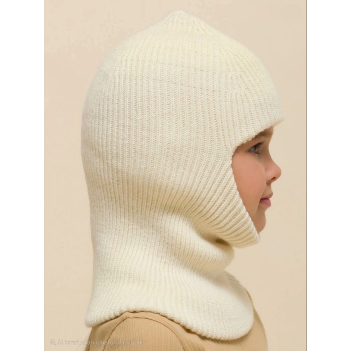 KIŞLIK KAR MASKE ÇOCUK TRİKO BERE - KREM