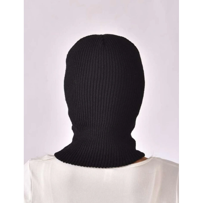 KIŞLIK KAR MASKE DOKUMA TRİKO BERE - SİYAH
