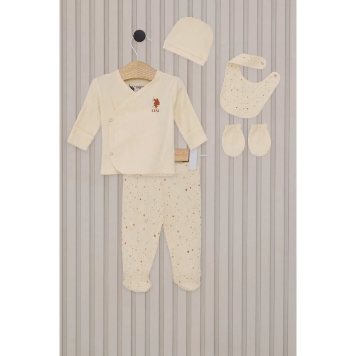 Kız Bebek 5Li Zıbın Seti  Krem