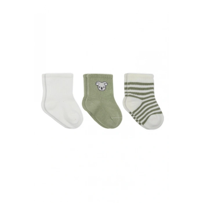 Koala Boy 3lü Penye Soket Çorap 10133 Ekru