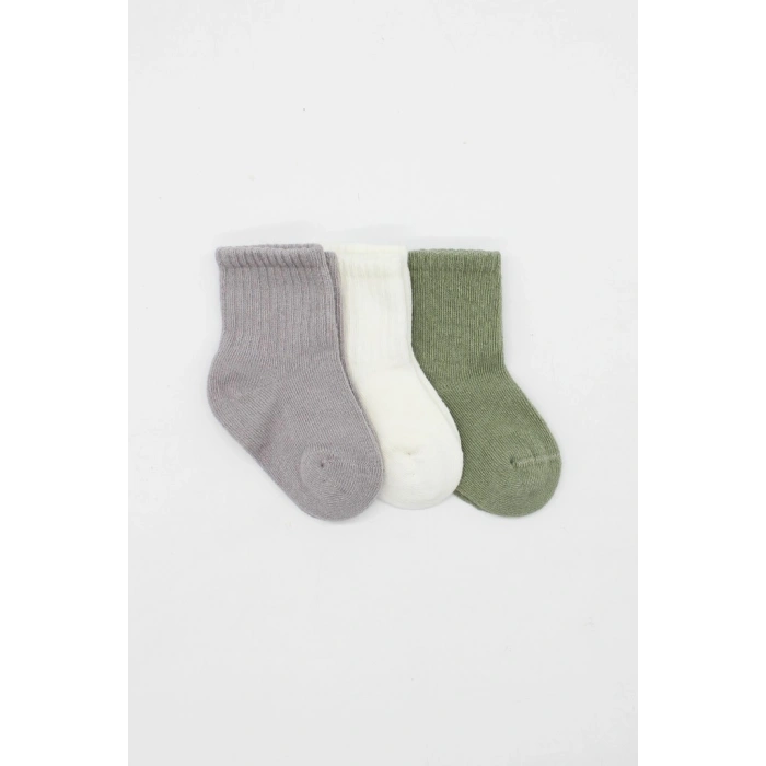 Koala Boy 3lü Penye Soket Çorap 10133 Gri