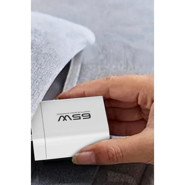 Konfulon C99Q 65W PD Destekli Type-C ve USB Çift Çıkışlı Hızlı Şarj Adaptörü - Beyaz