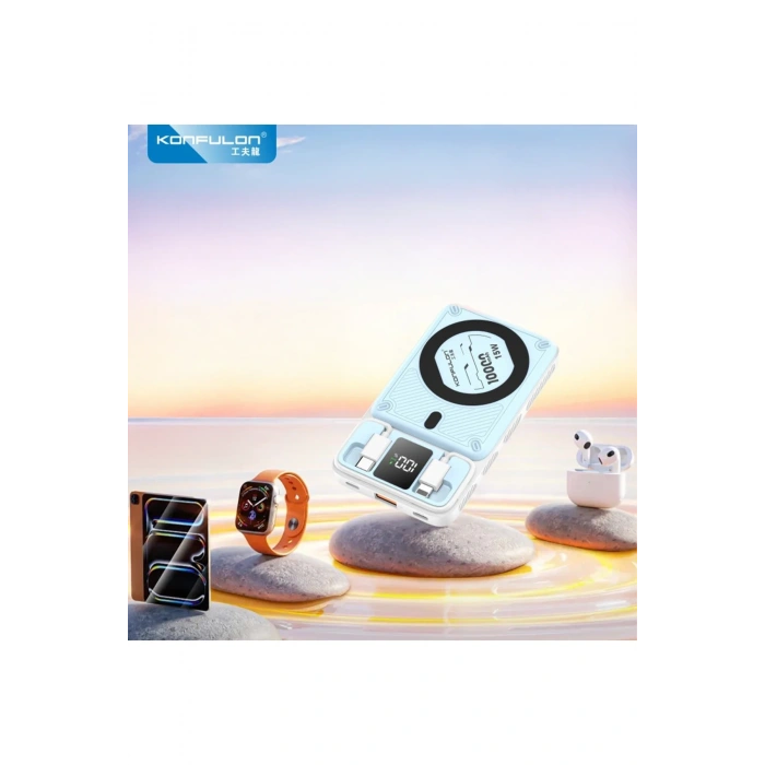 Konfulon M25W 10.000 mAh 20W PD Magsafe Powerbank - Mavi