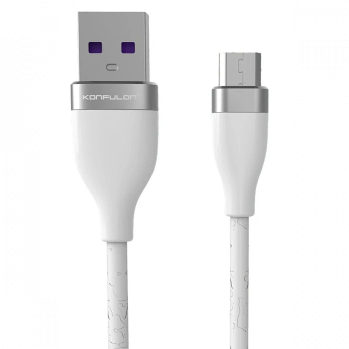 Konfulon S82 Seramik Uçlu Micro USB Kablo 1M 3.1A - Beyaz