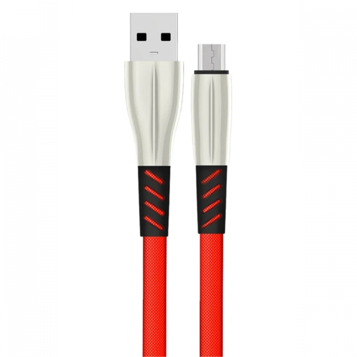 Konfulon S88 Metal Uçlu Micro USB Kablo 1M 2.4A - Kırmızı