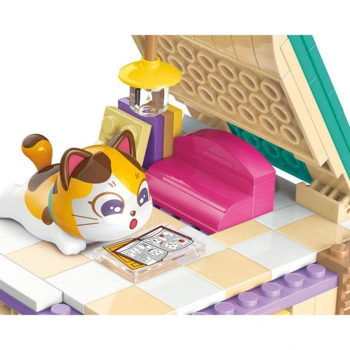 KP28018 Keeppley Lovely Street Calico Cat Comic House Blok Seti -Vagonlife