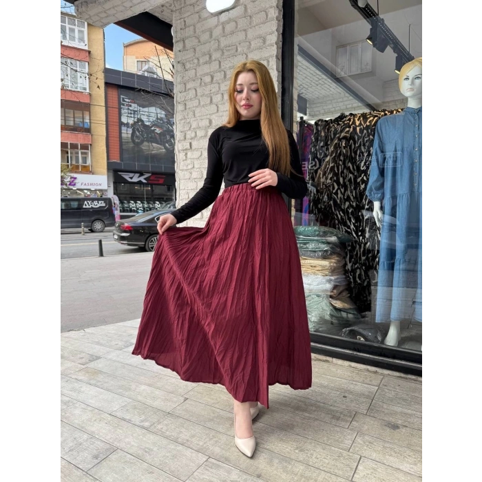 Kraş etek bordo