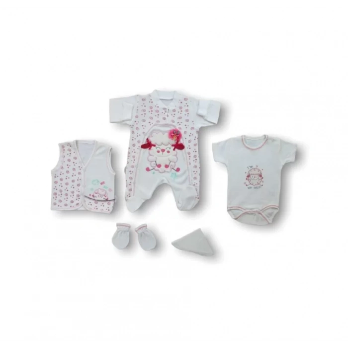 Kuzucuk Nakışlı  5Li Zıbın Takımı Hastane Çıkışı Ekru