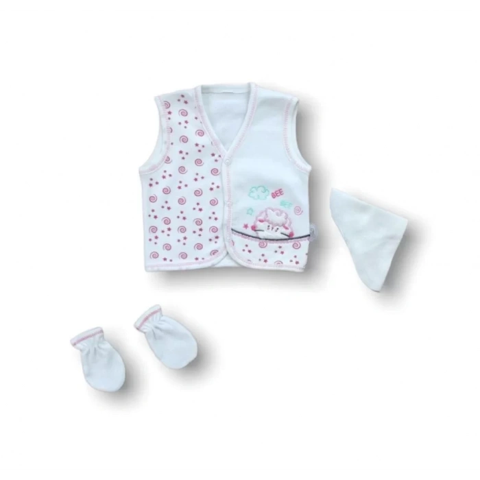 Kuzucuk Nakışlı  5Li Zıbın Takımı Hastane Çıkışı Ekru