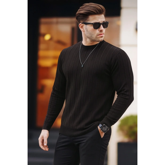 LCW CASUAL erkek geniş kalıp premium kalite kışlık tarz bisiklet yaka oversize triko kazak