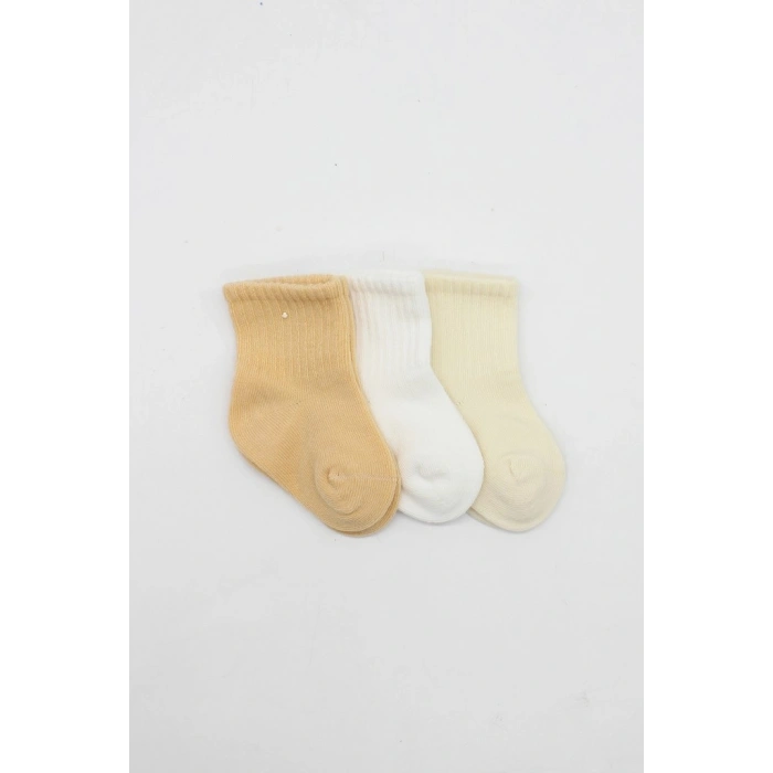 Little Love Girl 3lü Penye Soket Çorap 10137 Somon