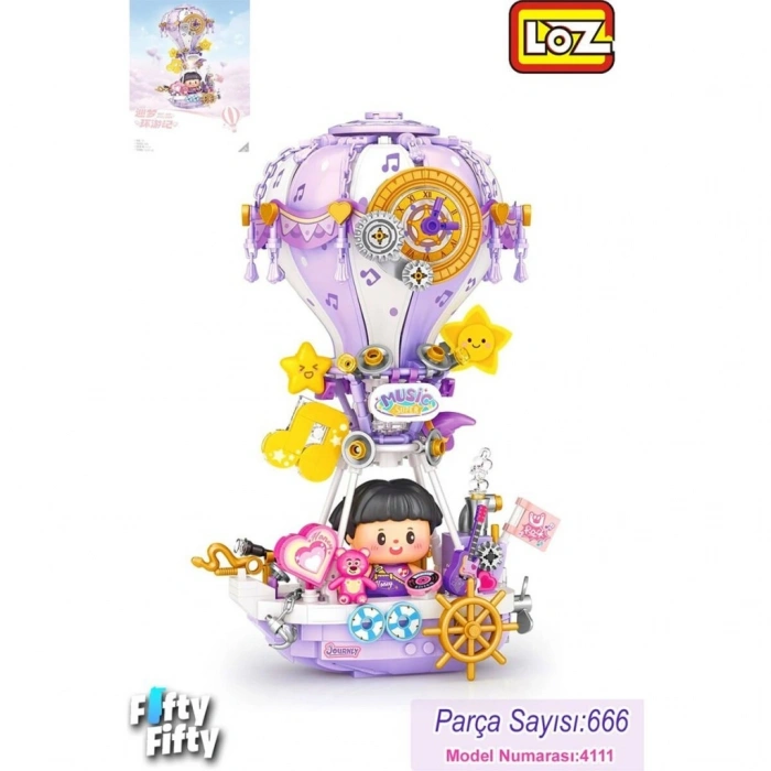 LZ4111 NessiWorld  MOR HAVA BALONU  BLOCK OYUNCAK 666 PARÇA