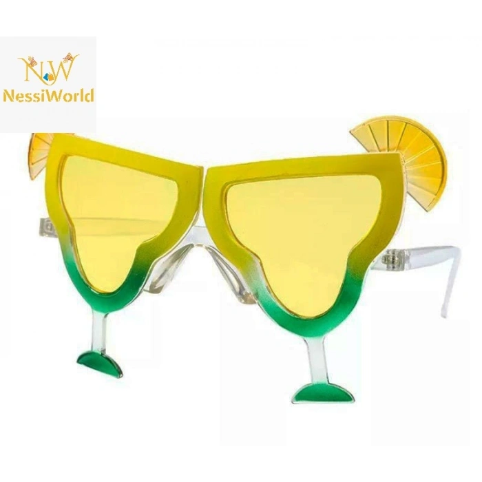 Margarita Bardak Şeklinde Parti Gözlüğü Sarı 16x8 cm