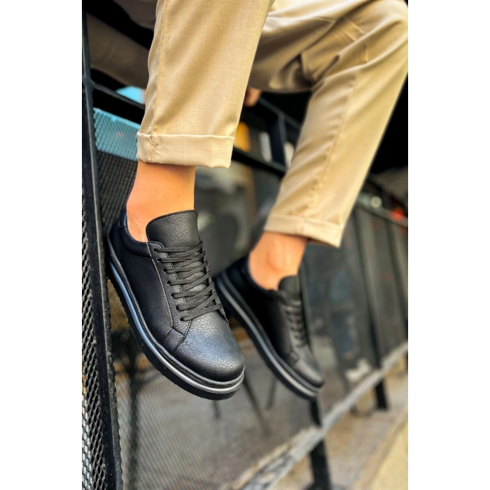 MN979 - Santoni CRT Spor Erkek Ayakkabı SIYAH