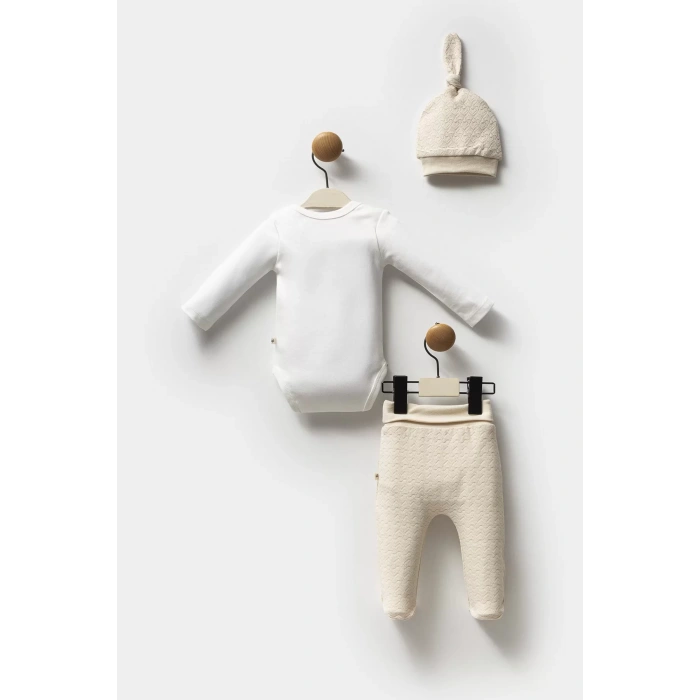 Moi Noi Şapkalı Badi Pantolon Takım Mnb5314 Bej