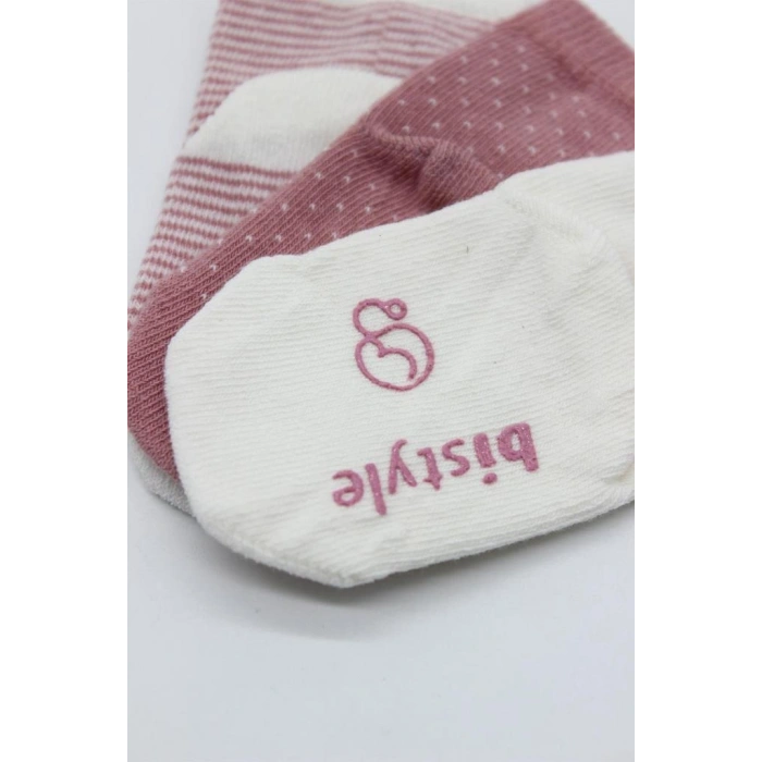 NessiWorld Puanlı Kaymaz Penye Soket Çorap 3Lü BS10108 Pudra