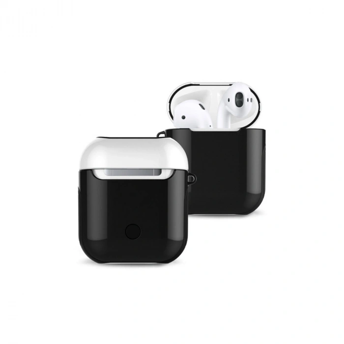 Newface Airpods 2 (2.nesil) 3in1 Kılıf - Siyah-Beyaz