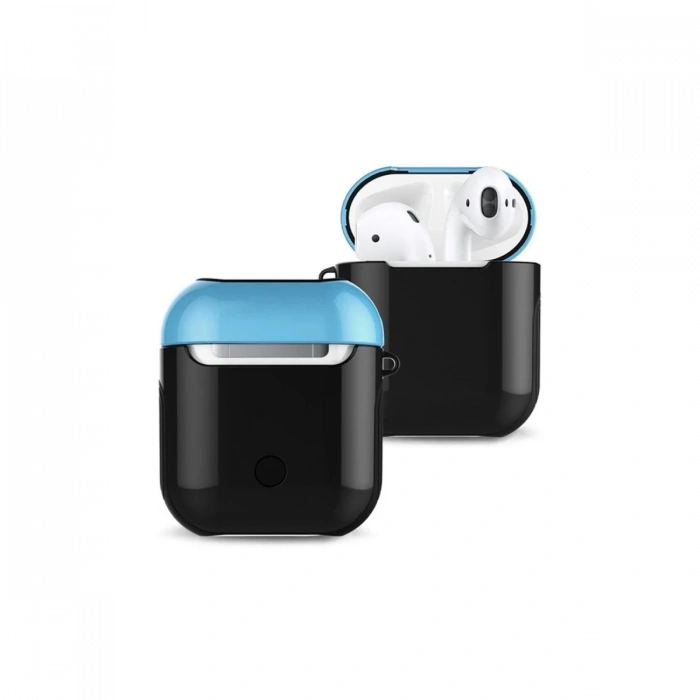 Newface Airpods 2 (2.nesil) 3in1 Kılıf - Siyah-Mavi