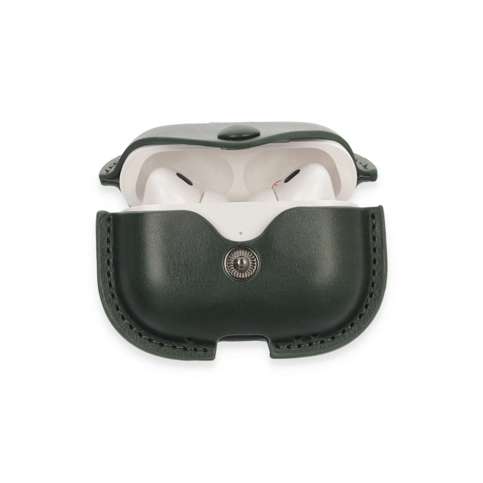 Newface Airpods Pro 2 (2.nesil) Çanta Deri Kılıf - Haki Yeşil