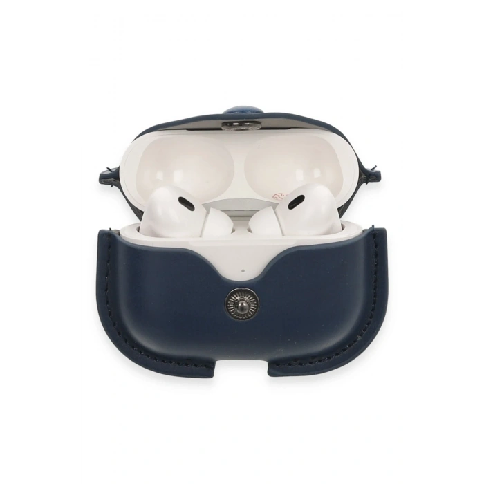 Newface Airpods Pro 2 (2.nesil) Çanta Deri Kılıf - Lacivert