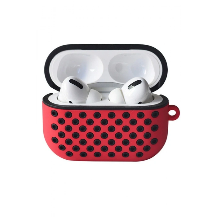 Newface Airpods Pro 2 (2.nesil) Spor Delikli Kılıf - Kırmızı-Siyah