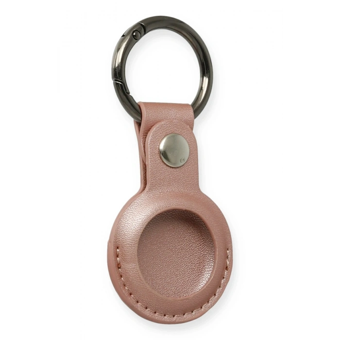 Newface Airtag Anahtarlık Deri Kılıf - Rose Gold