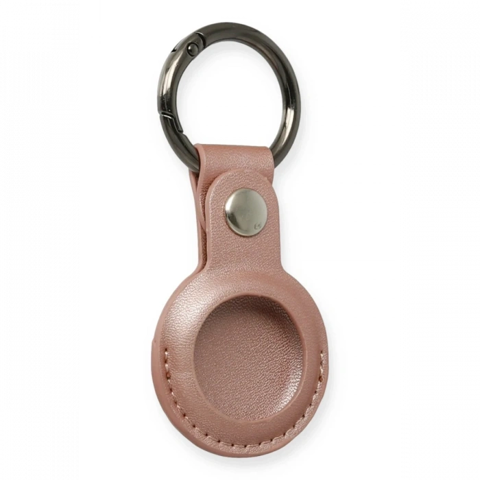 Newface Airtag Anahtarlık Deri Kılıf - Rose Gold