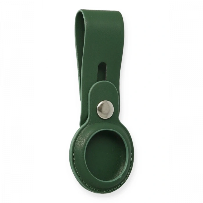 Newface Airtag Askılı Deri Kılıf - Koyu Yeşil