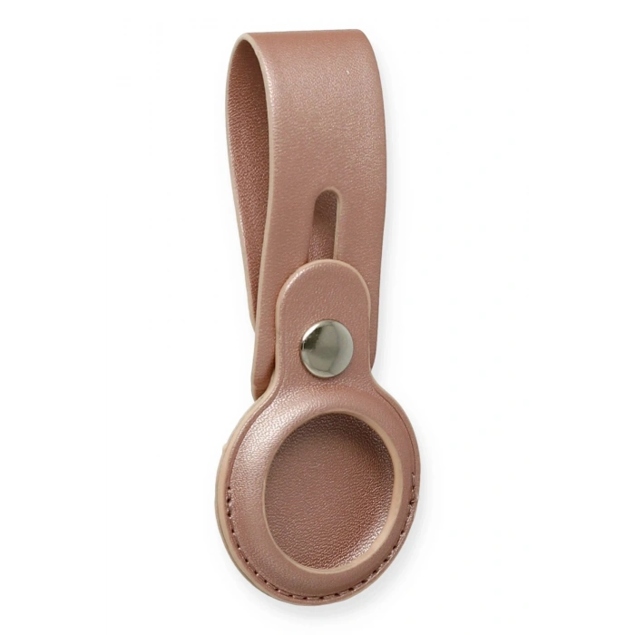 Newface Airtag Askılı Deri Kılıf - Rose Gold