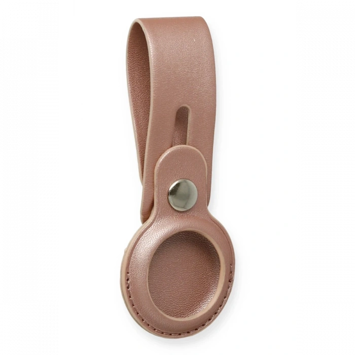 Newface Airtag Askılı Deri Kılıf - Rose Gold