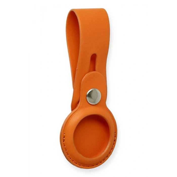 Newface Airtag Askılı Deri Kılıf - Turuncu